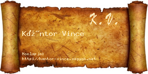 Kántor Vince névjegykártya