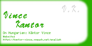 vince kantor business card
